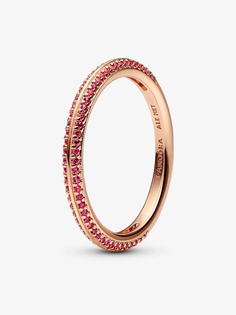 Pandora Rose Gold Ring with Pink Pavé Stones